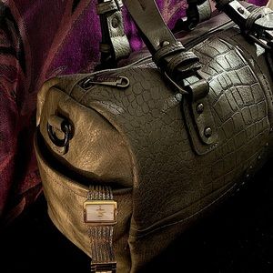 NWOT Dasein Soft Vegan Leather Patchwork and Studded Hobo Shoulder Purse